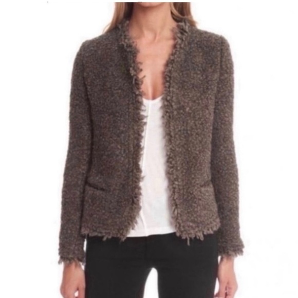 IRO Coffey Dusty Brown Boucle Jacket - Picture 5 of 9